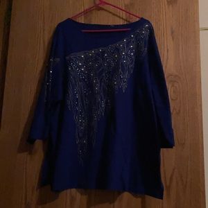 Royal blue 3/4 sleeve top